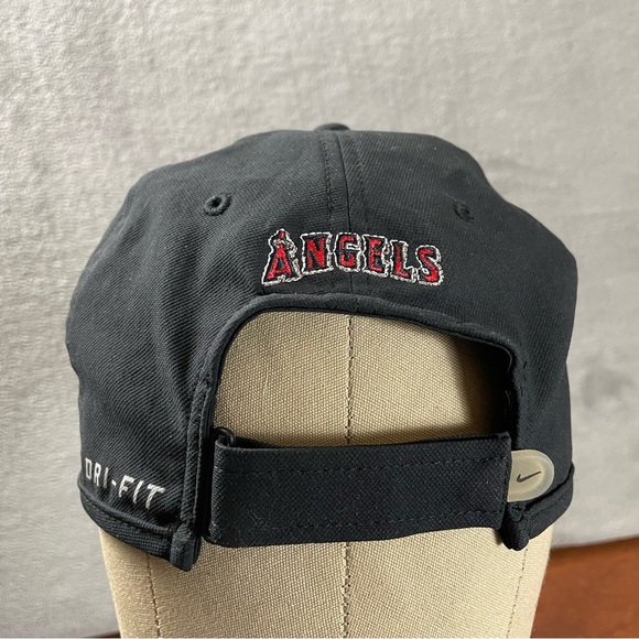 Nike Heritage86 HAT CAP MLB LOS ANGELES ANGELS Of Anaheim Black Red Embroidered - Picture 6 of 12